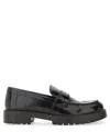 Tory Burch 20mm Classic Lug Brushed Leather Loafers In Black