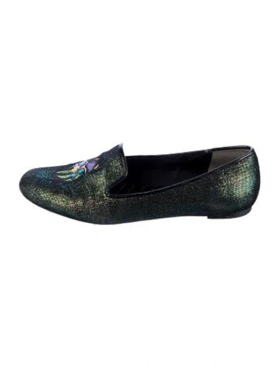 Pre-owned Tory Burch Loafers In Green