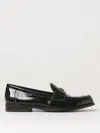 Tory Burch Black Leather Loafers With Decorative Emblem In Black