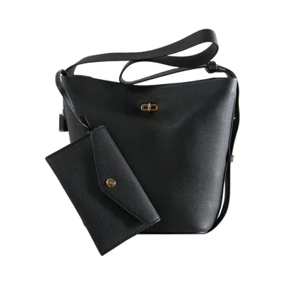 Pre-owned Tory Burch Lock Slim Medium Bucket Bag 'black' | Women's Size Onesize