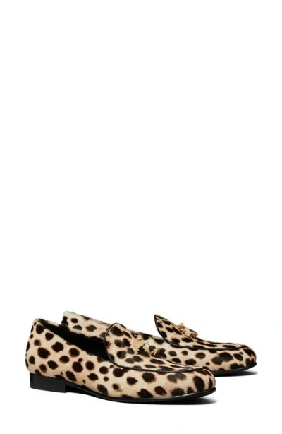 Tory Burch Lock Smoking Slipper In Printed Cheetah Spot Calf Hair