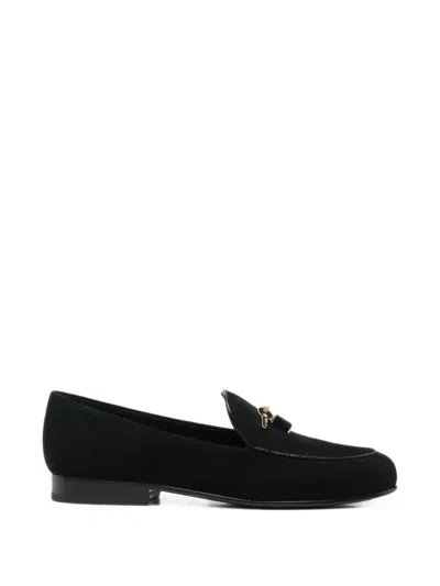Tory Burch Shoes Lock Smoking Slipper In Suede In Black