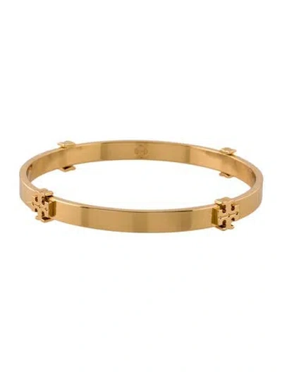 Pre-owned Tory Burch Logo Bangle Bracelet, 8" In Multicolor