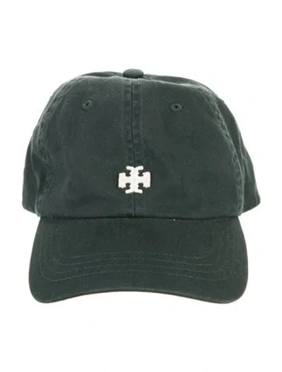Pre-owned Tory Burch Logo Baseball Cap. In Green