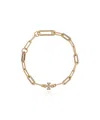 Tory Burch Good Luck Chain-link Pavé Bracelet In Yellow