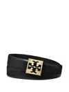 Tory Burch Logo-buckle Belt In Black