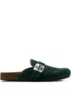 Tory Burch Logo-buckle Flat Mules In Multi