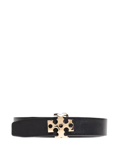 TORY BURCH LOGO-BUCKLE LEATHER BELT