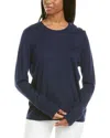 Tory Burch Logo Button Cashmere Sweater In Blue