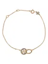 Tory Burch Logo-charm Bracelet In Gold