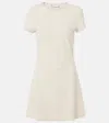 Tory Burch Logo Cotton-blend Terry Jacquard Minidress In White