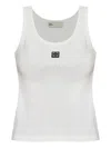 Tory Burch Logo Cotton Tank Top In White