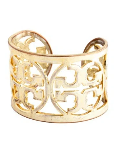 Pre-owned Tory Burch Logo Cuff Bracelet, 7.25" In Multicolor