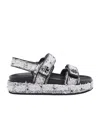 Tory Burch Sporty Leather And Fabric Sandals In Black