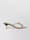 Tory Burch Pave Geo Bombe Miller Low Heel Sandal Shoes In Cream