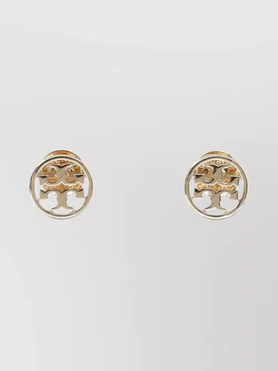 Tory Burch Logo Detail Stud Backing Earrings In Gold