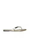 Tory Burch Logo Detailed Flip Flops In Spark Gold
