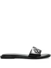 Tory Burch Logo-detailing Slides In Black