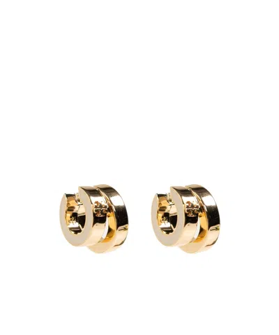 Tory Burch Icon Enamel Double Hoop Earrings In Gold
