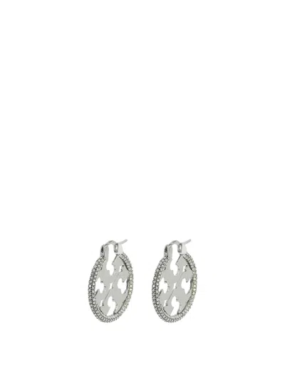 Tory Burch Logo Earrings Jewels In Silver