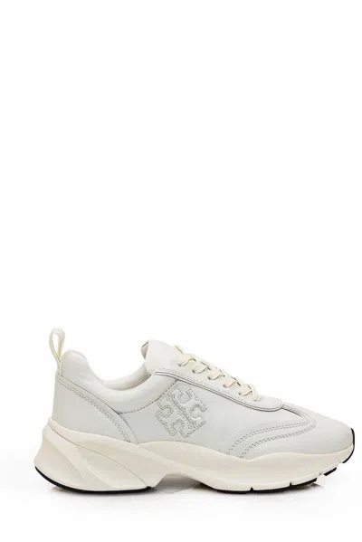 TORY BURCH LOGO-EMBOSSED LACE-UP SNEAKERS