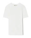 Tory Burch Logo Embroidered Crewneck T-shirt In White