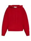Tory Burch Logo-embroidered Knitted Hoodie In Red