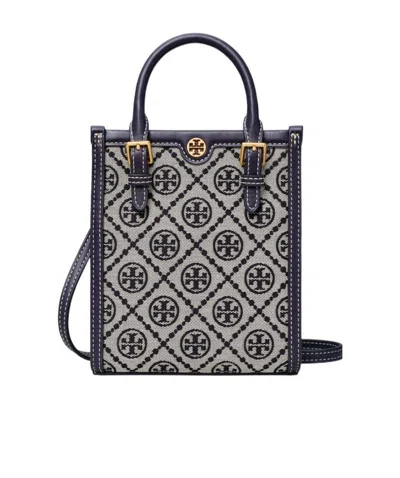 Tory Burch Logo-embroidered Tote Bag In Blue