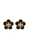 Tory Burch Two-tone Metal And Enamel Kira Earrings In 黑色