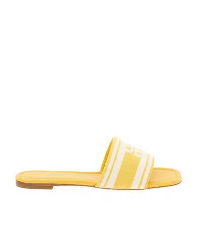 Tory Burch Logo Flat Slippers In Multi
