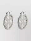 Tory Burch Logo Hoop Earrings Crystal Embellishments
