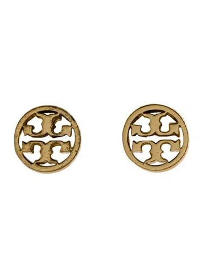 Pre-owned Tory Burch Logo Icon Stud Earrings In Multi