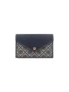 Tory Burch Logo Mini Wallet In Blue