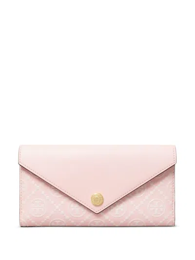 Tory Burch Logo-monogram Wallet In Pink