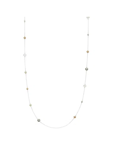 Tory Burch Logo Necklace In White