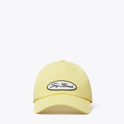 Tory Burch Logo Patch Baseball Cap In Yellow
