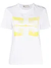 Tory Burch Logo-patch Cotton T-shirt In White