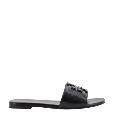 Tory Burch Logo-patch Detail Mules In Black