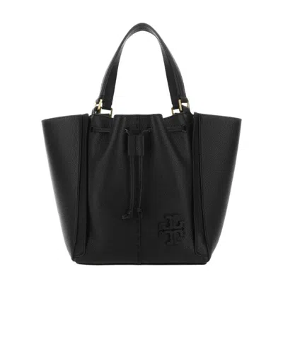 Tory Burch Logo-patch Detail Tote Bag In Black