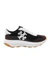 Tory Burch Suede Round Toe Sneakers With Vibram Sole In Black