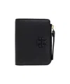 Tory Burch Logo-patch Leather Wallet In Black