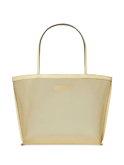 Tory Burch Logo-patch Tote Bag In Neutrals