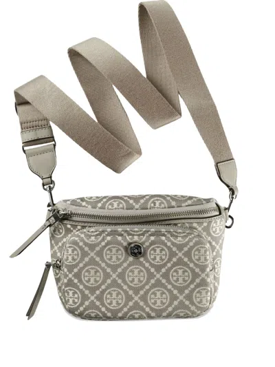 Tory Burch Logo Pattern Belt Bag In Gray