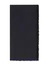Tory Burch Logo-pattern Frayed-edge Scarf In Black