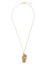 Tory Burch Miller Pavé Interlocking Pendant Necklace In 783
