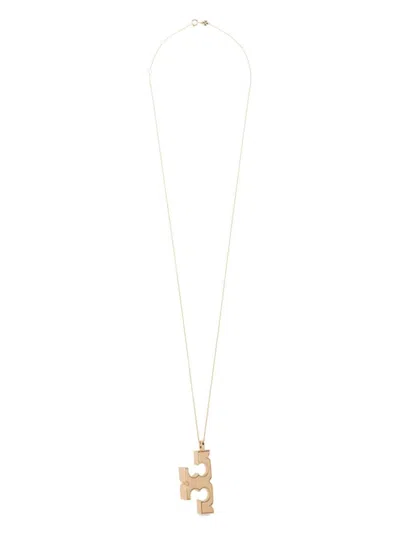 Tory Burch Logo Pendant Necklace In 金色