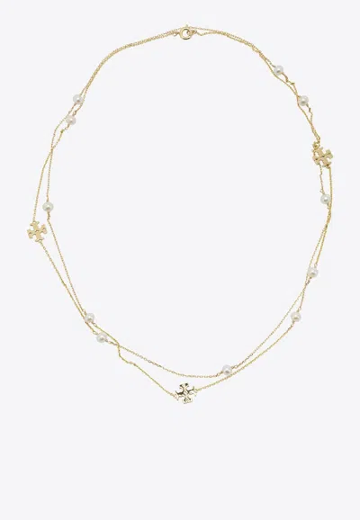 Tory Burch Logo-pendant Necklace In Gold