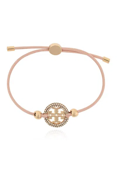 Tory Burch Miller Slider Leather Bracelet In Pink