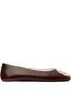 Tory Burch Logo-plaque Ballet Flats In Brown