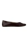 Tory Burch Logo-plaque Ballet Flats In Burgundy